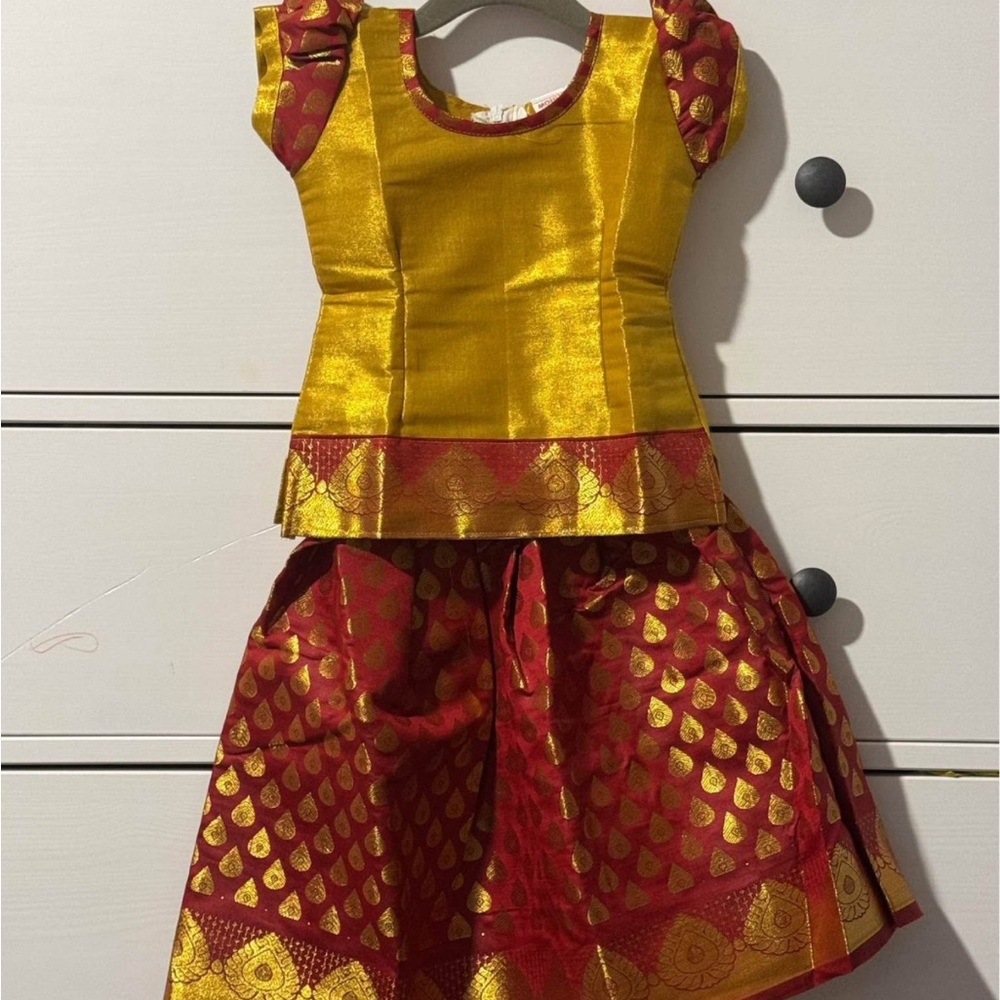 Yellow and Red Traditional Dress for Kids